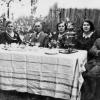 Jews from Vilnius vacationing in woods of Olkieniki, Shmuel Ajzikow, 3rd from left, 1927
(title from exhibit in Israel)