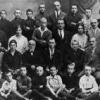 Teachers and Students at Torat Emet, religious elementary school in Vlina, Shmuel Ajzikow, seated 2nd row from bottom, 3rd from right, principal of the school
(title from exhibit in Israel)