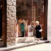 Malvina in front of the fancy salon where she had worked during the war, on Vaci utca.