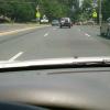 This would have been a good shot.  All the cars were stopped and the light was flashing for crossing, and a family of geese were crossing right there.   This photo is one goose after the rest.